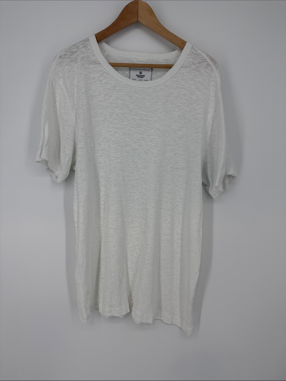 Reigning Champ White Short Sleeve Crew Tee